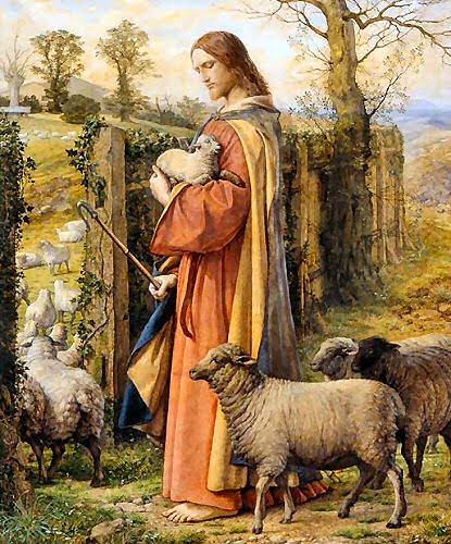 Jesus good shepherd and a gate