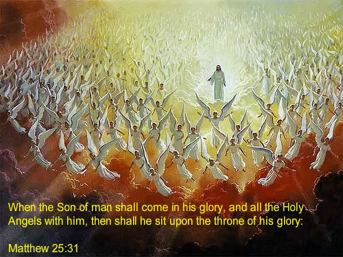second coming Jesus and Angels Matthew 25-31
